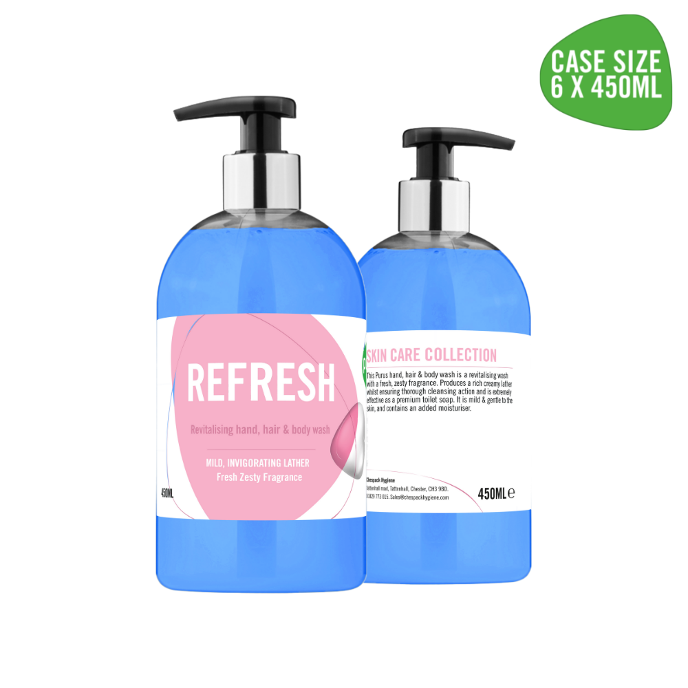 Purus Premium Refresh Hand, Hair & Body Wash  6 x 450ml