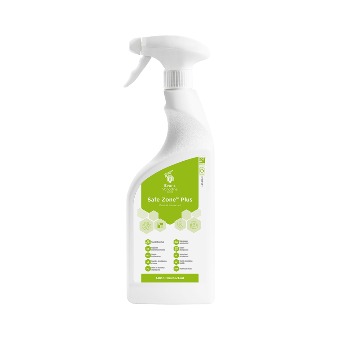 Evans Safe Zone Plus - Disinfectant Cleaner 750ml RTU